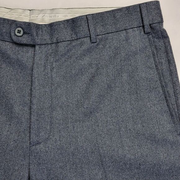 Zanella Todd Super 120s Vitale Barberis Wool Italy Size 36 Blue Dress Pants Mens - Picture 4 of 16